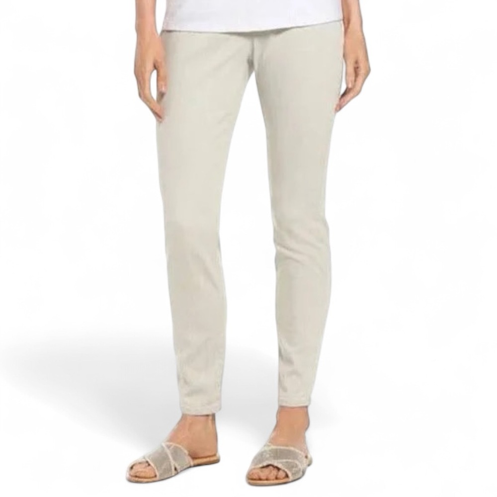 Eileen Fisher Light Gray Denim Legging Skinny Flat Front Organic Cotton Blend